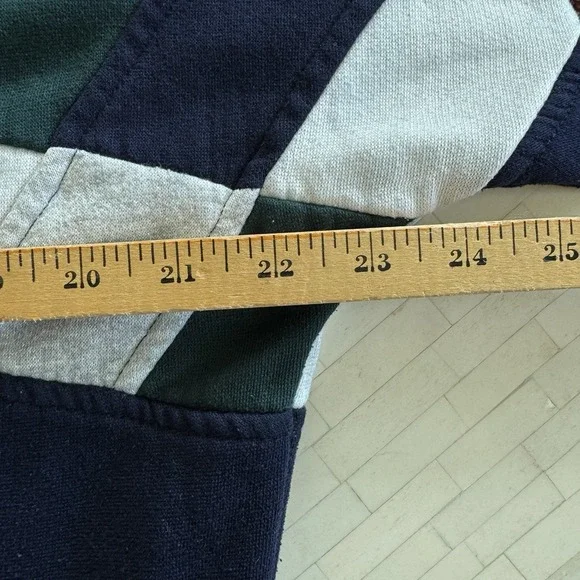 Vintage 80s Pony Full Zip Collar Sportswear Track Jacket size Large Navy Gray - Picture 5 of 7